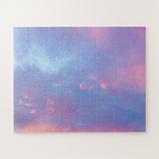 Puzzle Belle rose orange violet soleil couchant été ciel (Horizontal)