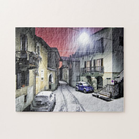 Puzzle Belle rue scène de neige (Horizontal)