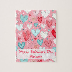 Puzzle Belle Saint-Valentin Personnalisé Cœur Arc-en-Ciel