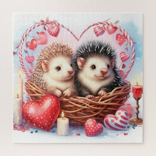 Puzzle Belle Saint Valentin Porcupines (Vertical)