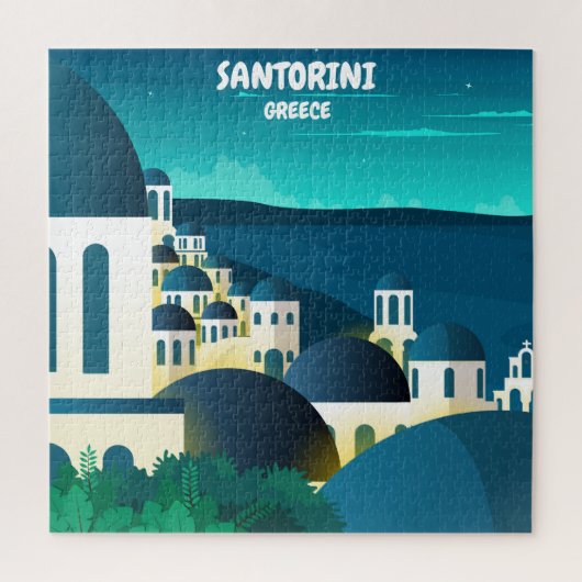 Puzzle Belle Santorin à la nuit Grèce (Vertical)