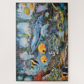 Puzzle Belle Scène Sous-Marine Poisson Tortues de mer (Vertical)