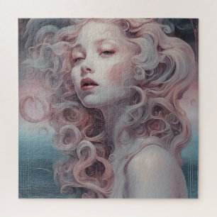 Puzzle Belle Sirène De Cheveux Rose