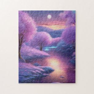 Puzzle Belle toile de fond violette pour une nuit d'hiver