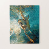 Puzzle Belle Tortue De Mer À L'Eau (Vertical)