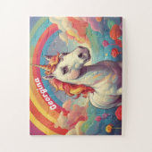 Puzzle Belle Unicorne Vintage Personnalisée (Vertical)