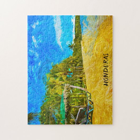 Puzzle Belle vue océan Honduras Peinture à huile (Vertical)