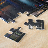 Puzzle Belle vue sur le port de nuit (Côté)