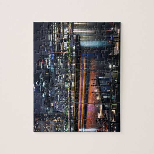 Puzzle Belle vue sur le port de nuit (Vertical)