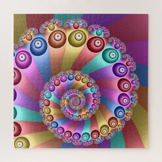 Puzzle Belles couleurs arc-en-ciel Art fractal Abstrait (Horizontal)