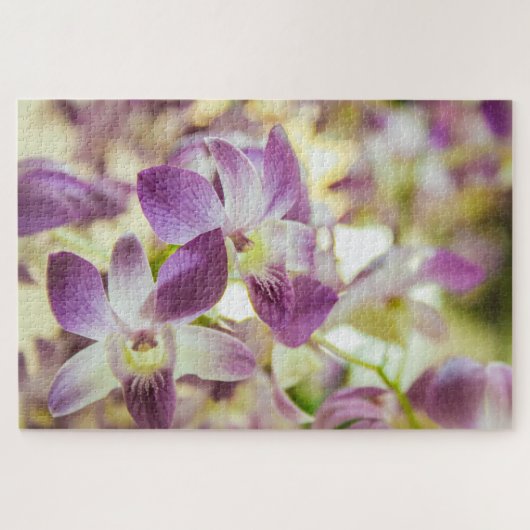 Puzzle Belles fleurs blanches et violettes (Horizontal)