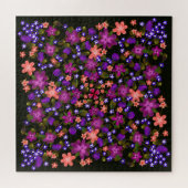 Puzzle Belles fleurs de saumons roses et violets (Horizontal)