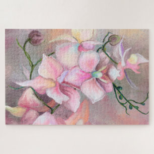 Puzzle Belles fleurs d'orchidées roses - Peinture origina