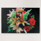 Puzzle Belles Fleurs Jeter Oreiller (Horizontal)