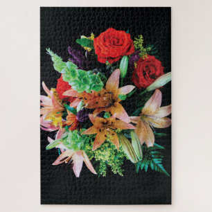 Puzzle Belles Fleurs Jeter Oreiller