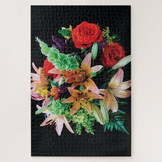 Puzzle Belles Fleurs Jeter Oreiller (Vertical)
