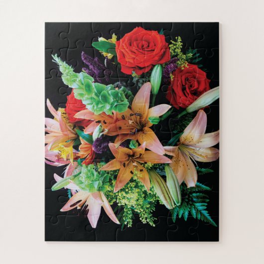 Puzzle Belles Fleurs Jeter Oreiller (Vertical)