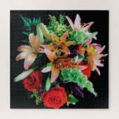Puzzle Belles Fleurs Jeter Oreiller (Horizontal)