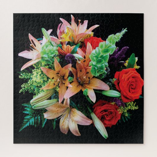 Puzzle Belles Fleurs Jeter Oreiller (Vertical)