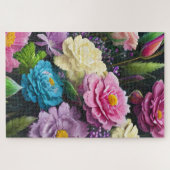 Puzzle Belles Fleurs Mixtes Colorées Roses (Horizontal)