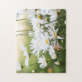 Puzzle Belles marguerites blanches | Fleurs en champ vert (Vertical)
