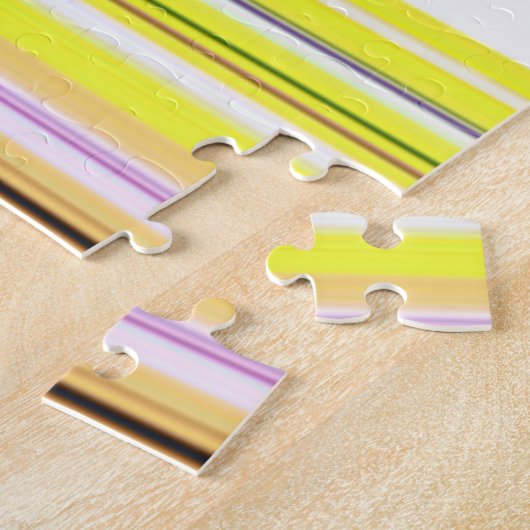 Puzzle Belles rayures jaunes blanches (Côté)