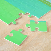 Puzzle Belles rayures vert aqua (Côté)