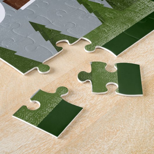 Puzzle Bend Oregon Fun Retro Snowy Mounts (Côté)