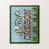 Puzzle Bend Oregon Fun Retro Snowy Mounts (Vertical)