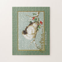 Bénédictions de Noël SnowBirds Reproduction Vintag