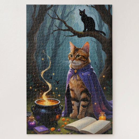 Puzzle Bengale Chat Whimsical Halloween Peinture (Vertical)