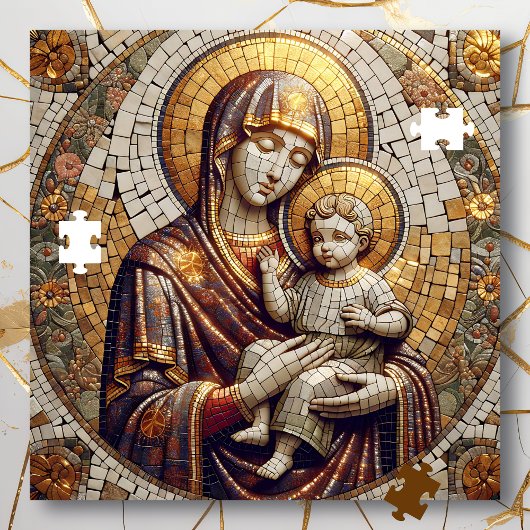 Puzzle Béni Mère Marie et Bébé Jésus | Religoie