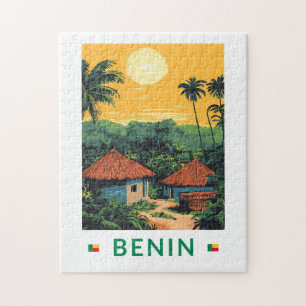 Puzzle Bénin Sunset Illustration Voyage Art Vintage