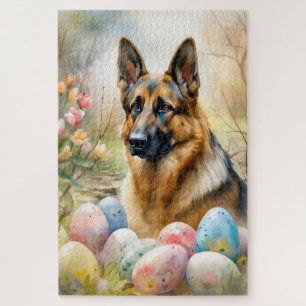 Puzzle Berger Allemand avec des œufs de Pâques