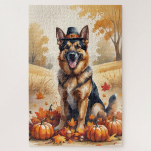 Puzzle Berger Allemand Dans Feuilles D'automne Art De Tha