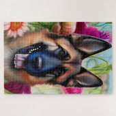 Puzzle Berger allemand dans le jardin (Horizontal)