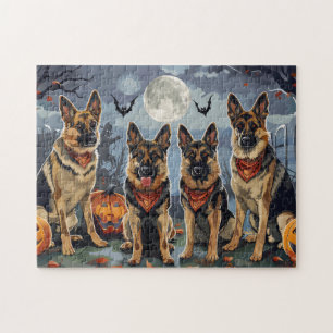 Puzzle Berger allemand Halloween Éffrayant