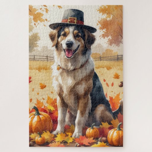 Puzzle Berger anatolien en automne quitte Thanksgiving (Vertical)