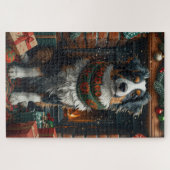 Puzzle Berger australien avec cheminée de cadeaux de Noël (Horizontal)
