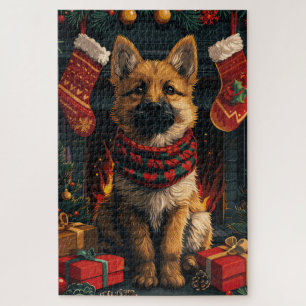 Puzzle Berger Belge Avec Cadeaux De Noël Cheminée