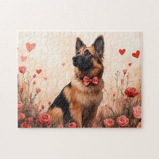 Puzzle Berger belge avec des roses - Saint-Valentin (Horizontal)
