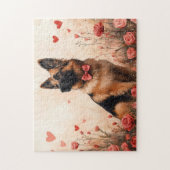 Puzzle Berger belge avec des roses - Saint-Valentin (Vertical)