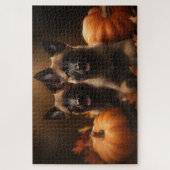 Puzzle Berger belge Chiot Automne Citrouille de plaisir (Vertical)