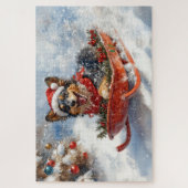 Puzzle Berger belge en luge Laisser neiger Noël (Vertical)