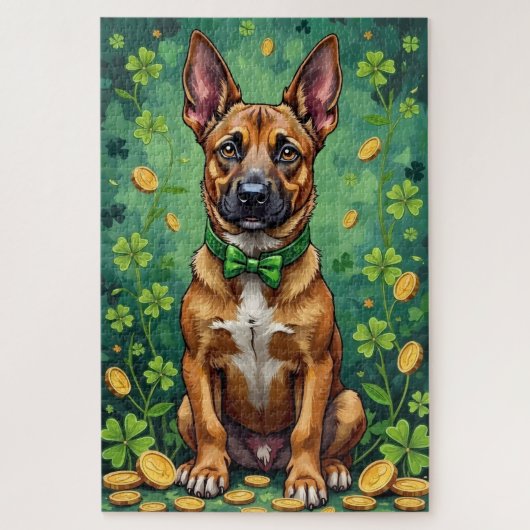 Puzzle Berger belge Malinois Saint-Patrick Chanceux Chien (Vertical)