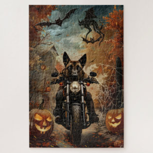 Puzzle Berger d'Anatolie à moto Halloween
