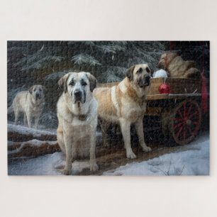 Puzzle Berger d'Anatolie Noël Traîneau Décor Noël