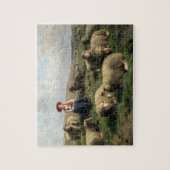 Puzzle Bergère avec des moutons dans un paysage (Vertical)