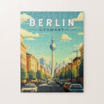 Puzzle Berlin Allemagne Travel Art Vintage<br><div class="desc">Berlin design de voyage vectoriel rétro. La ville est réputée pour sa scène artistique et ses sites d'intérêt modernes comme la Philharmonie de Berliner,  aux toits dorés.</div>