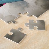 Puzzle Berline 1956 Deville Cadillac et drapeau américain (Côté)